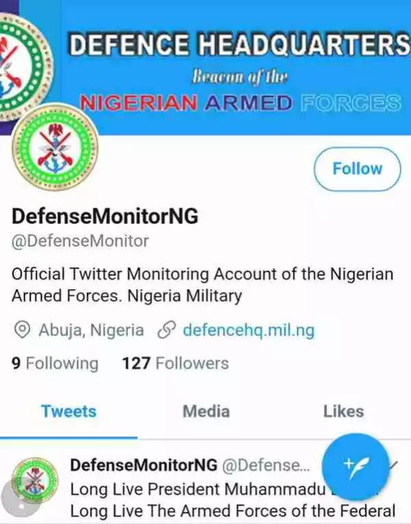 Fake "Defense" Headquarters Twitter Account Annoys Nigerians